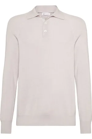 Brunello Cucinelli Poloshirt aus geripptem Strick