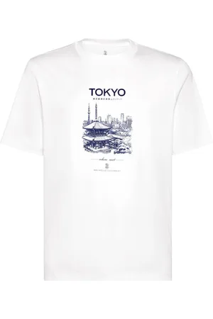 Brunello Cucinelli T-Shirt mit Tokyo-Print