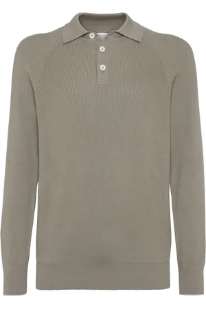 Brunello Cucinelli Poloshirt aus geripptem Strick
