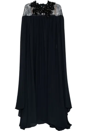 BIYAN Langes Cape-Kleid aus Krepp