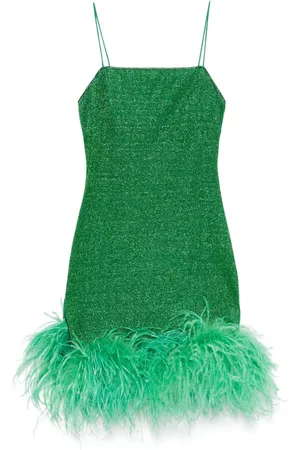 Oseree Minikleid mit Federbesatz