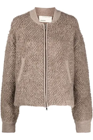 Sherpa Grob gestrickte Bomberjacke