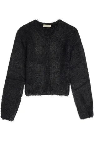 AMOMENTO Zotteliger Cropped-Cardigan