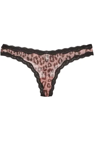 FLEUR DU MAL Transparenter Tanga mit Leoparden-Print