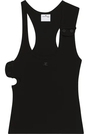 Courrèges Geripptes Tanktop