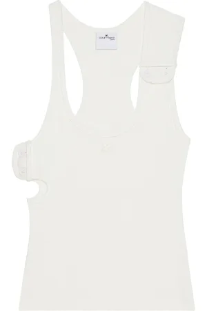 Courrèges Geripptes Tanktop