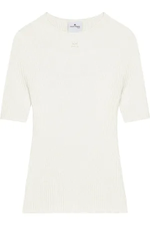 Courrèges Geripptes Oberteil