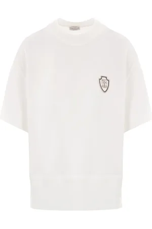 Brunello Cucinelli T-Shirt mit Logo-Stickerei