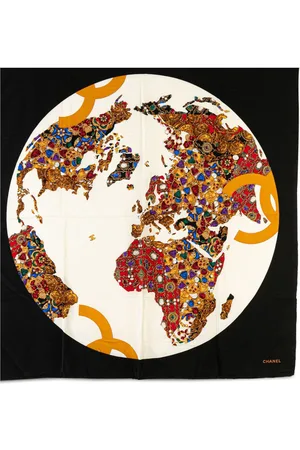 CHANEL 20th Century Gripoix Globe Seidenschal