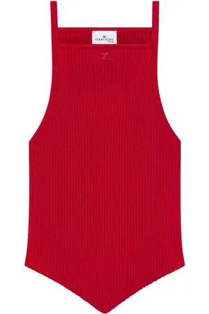 Courrèges Geripptes Tanktop