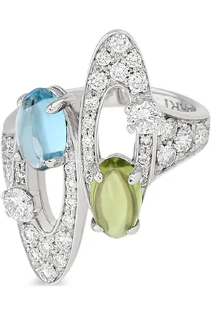 Bvlgari 18kt Elisia Weißgoldring mit Schmuckstein