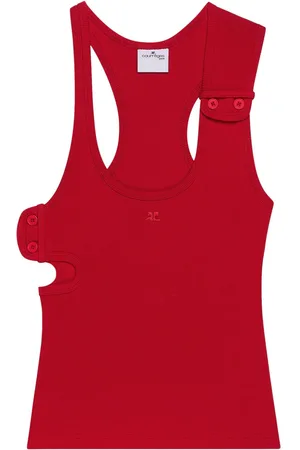 Courrèges Geripptes Tanktop
