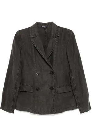 James Perse Doppelreihiger Leinenblazer