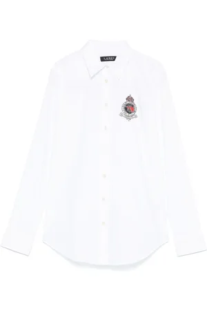 Ralph Lauren Hemd mit perlenverziertem Wappen