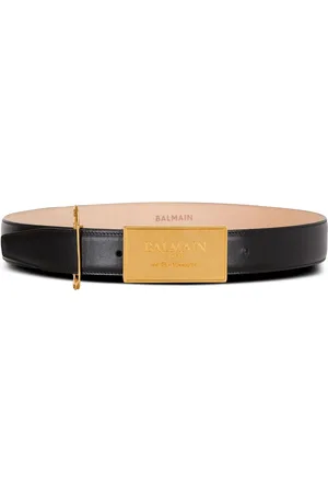 Balmain Ledergürtel mit Logo-Schild