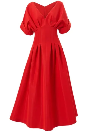 Carolina Herrera Midikleid mit Raffungen