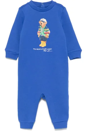 Ralph Lauren Gestreifter Strampler mit Polo Bear