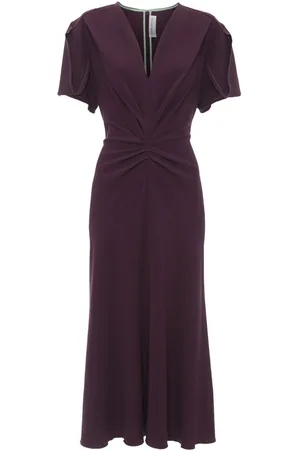 Victoria Beckham Gerafftes Kleid mit V-Ausschnitt