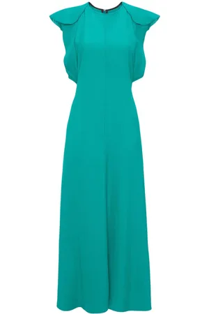 Victoria Beckham Midikleid mit umgeschlagenen Ärmeln