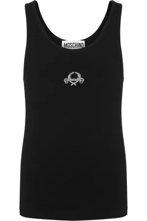 Moschino Trägershirt mit Logo-Stickerei