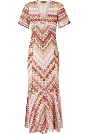 Missoni Geriffeltes Maxikleid mit Zickzackmuster