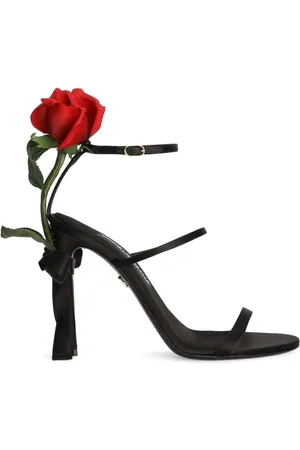 Dolce & Gabbana Sandalen mit Rosenapplikation 105mm
