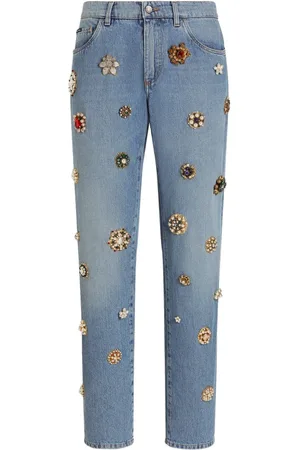 Dolce & Gabbana Straight-Leg-Jeans mit Kristallen