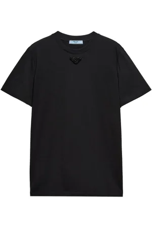 Prada Jersey-T-Shirt mit Triangel-Stickerei