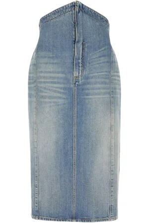Alexander McQueen Midirock aus Denim