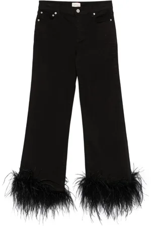 ALICE+OLIVIA Jeans mit Federn