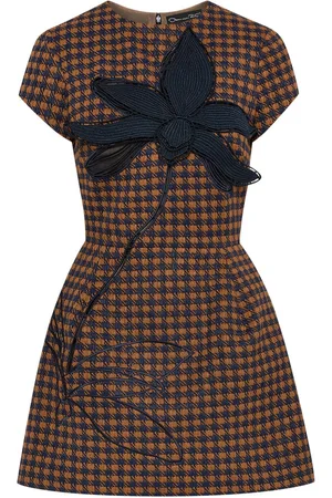 Oscar de la Renta Kariertes Orchid Tweed-Kleid