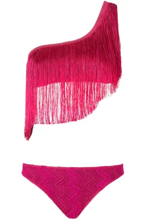 Missoni One-Shoulder-Bikini mit Fransen