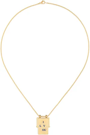 Marie Lichtenberg 18kt I Love You Spinner Scapular Gelbgoldhalskette