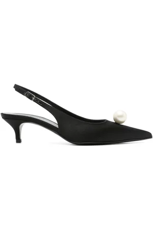 MAGDA BUTRYM Pumps aus Satin mit Perlen 50mm