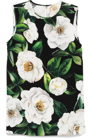 Dolce & Gabbana Charmeuse-Oberteil mit Gardenien-Print