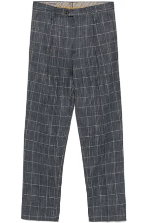 Etro Hose mit Windowpane-Muster