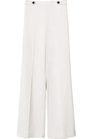 Twin-Set Wide-Leg-Hose mit Knopfdetail