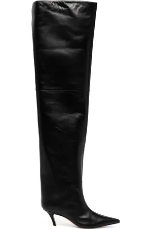 Amina Muaddi Fiona Overknee-Stiefel