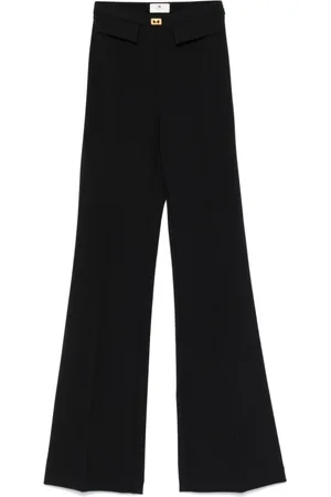 Elisabetta Franchi Hose aus Krepp mit Logo-Schild