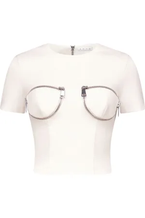 AREA Bustier-T-Shirt mit Reißverschluss