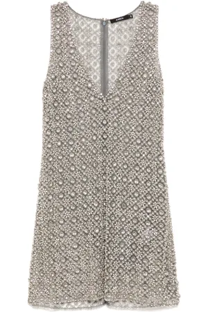 AMEN Minikleid mit aufgesticktem Netz