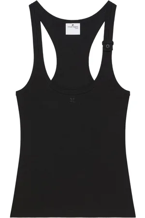 Courrèges Geripptes Tanktop