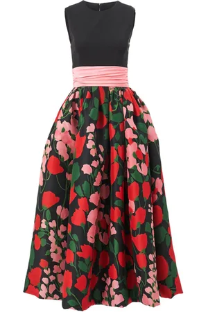 Carolina Herrera Midikleid mit Blumen-Print