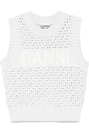 Ganni Pullunder mit Logo-Intarsie