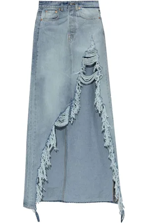 Vetements Drapierter Jeansrock