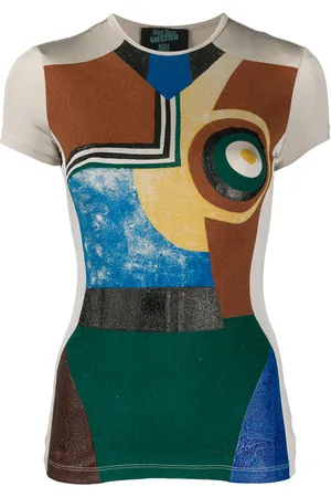 Jean Paul Gaultier 1990s T-Shirt mit abstraktem Print