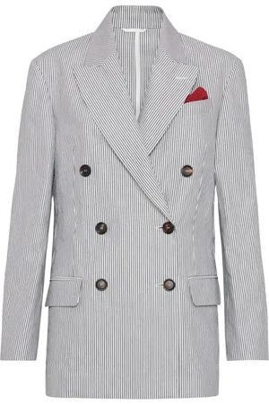 Brunello Cucinelli Gestreiftes Twill-Sakko