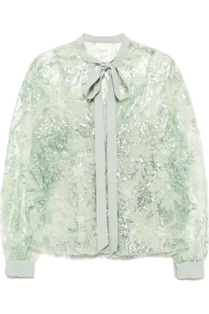 Zuhair Murad Blusen mit 3D-Blumenverzierung