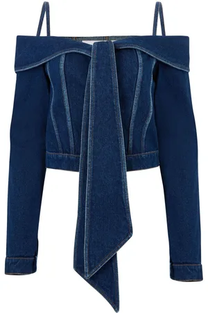 Nina Ricci Schulterfreie Jeansjacke