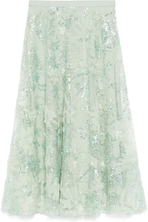 Zuhair Murad Rock mit Blumenverzierung